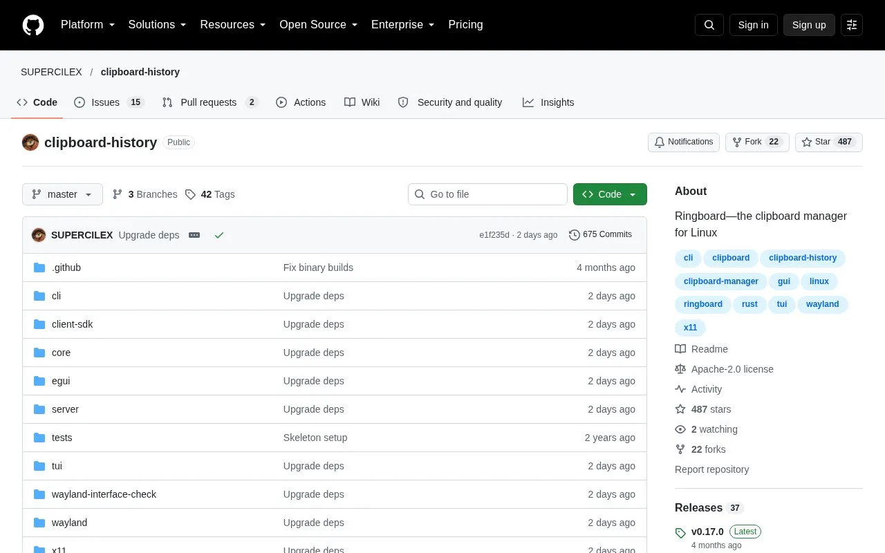 clipboard-history homepage screenshot