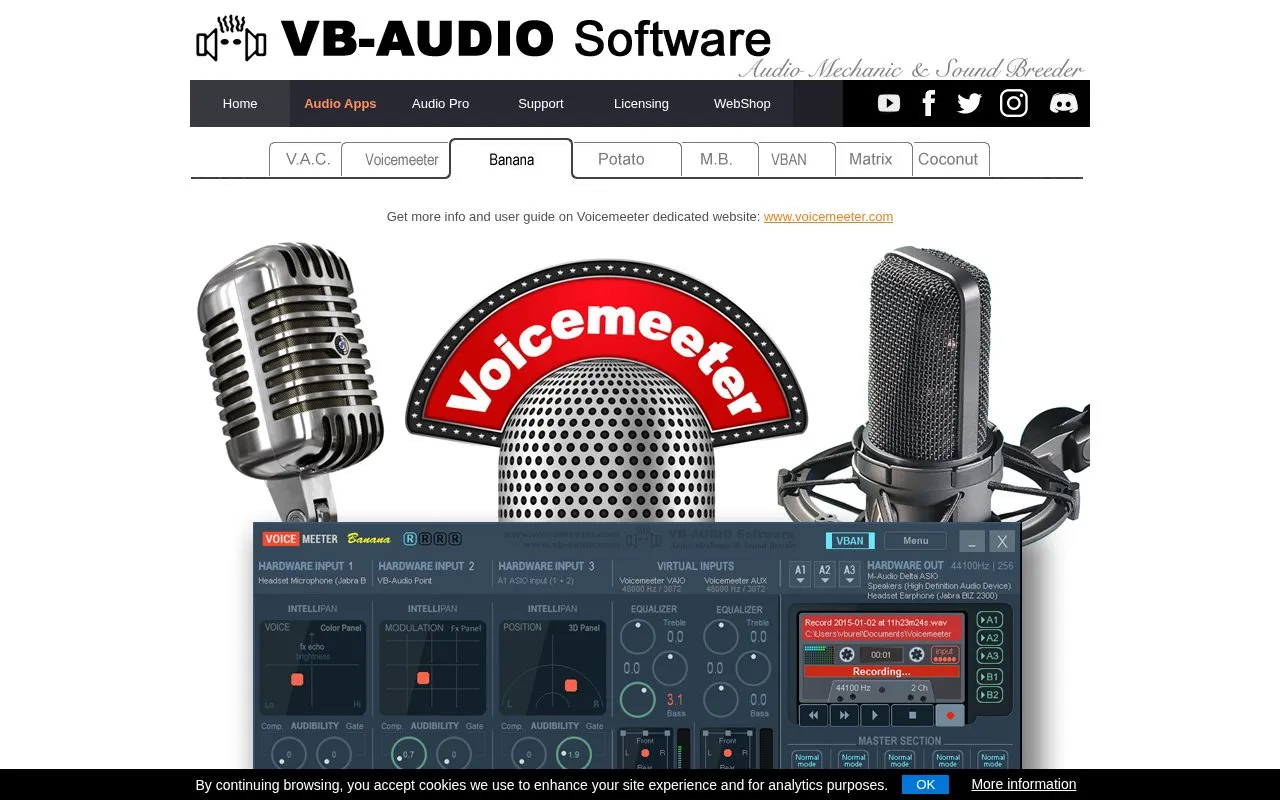 Banana homepage screenshot