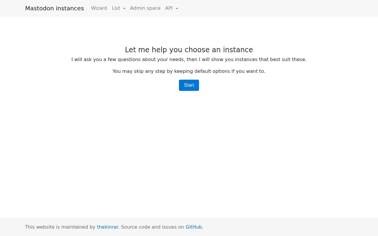 instances.social homepage screenshot