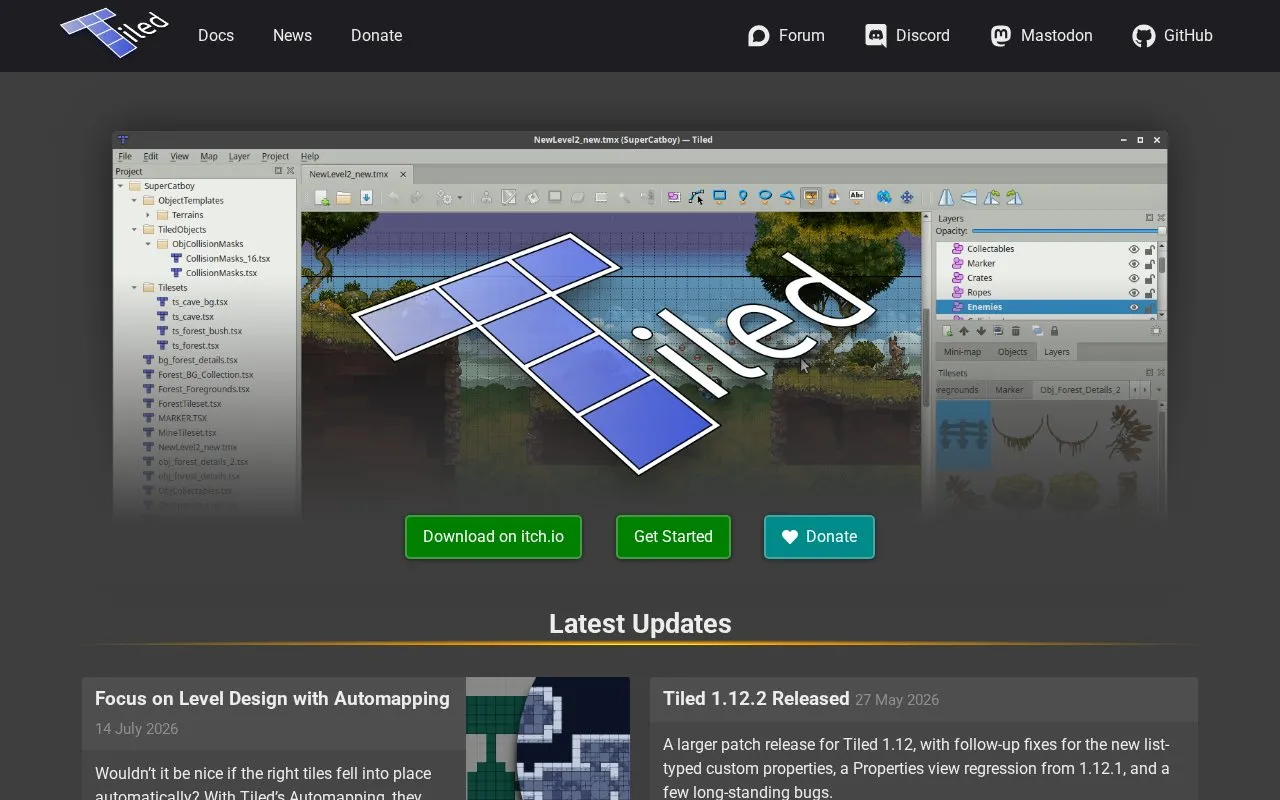 Tiled homepage screenshot