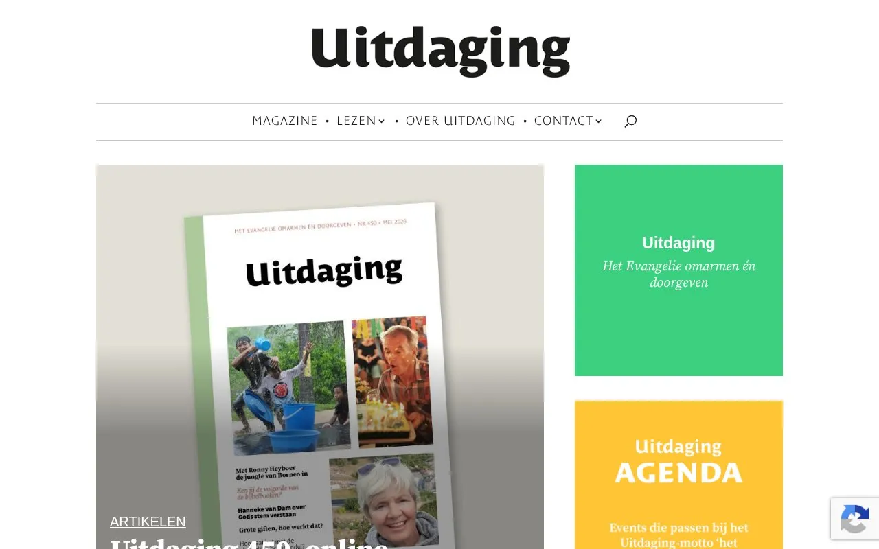 Uitdaging homepage screenshot