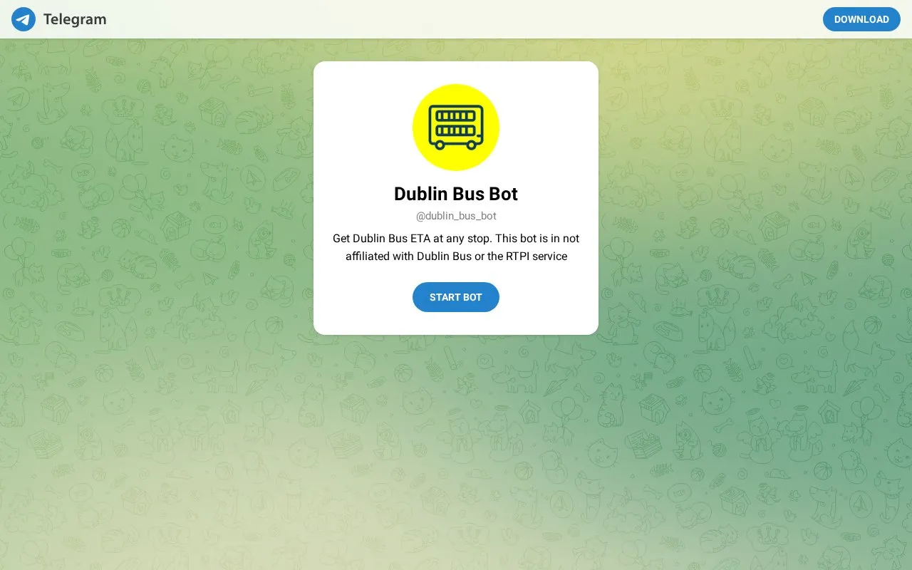 @dublin_bus_bot homepage screenshot