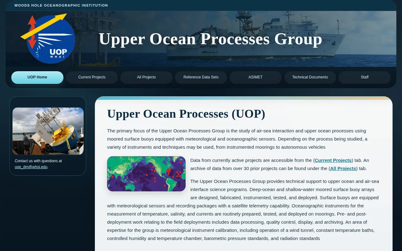 Upper Ocean Processes Group homepage screenshot