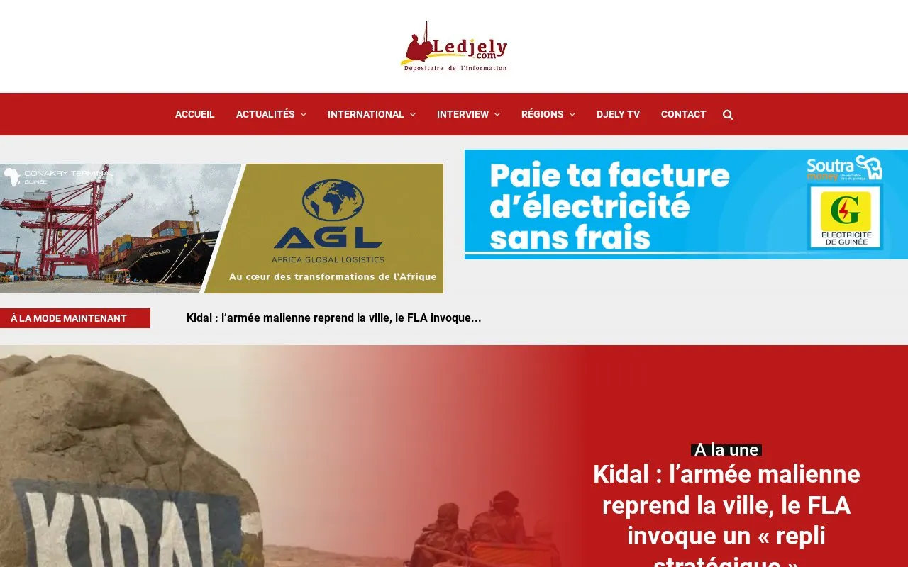 ledjely homepage screenshot