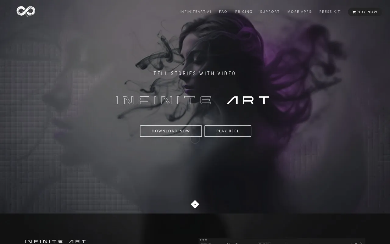 Infinite Art homepage screenshot