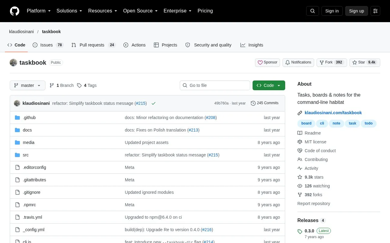 taskbook homepage screenshot