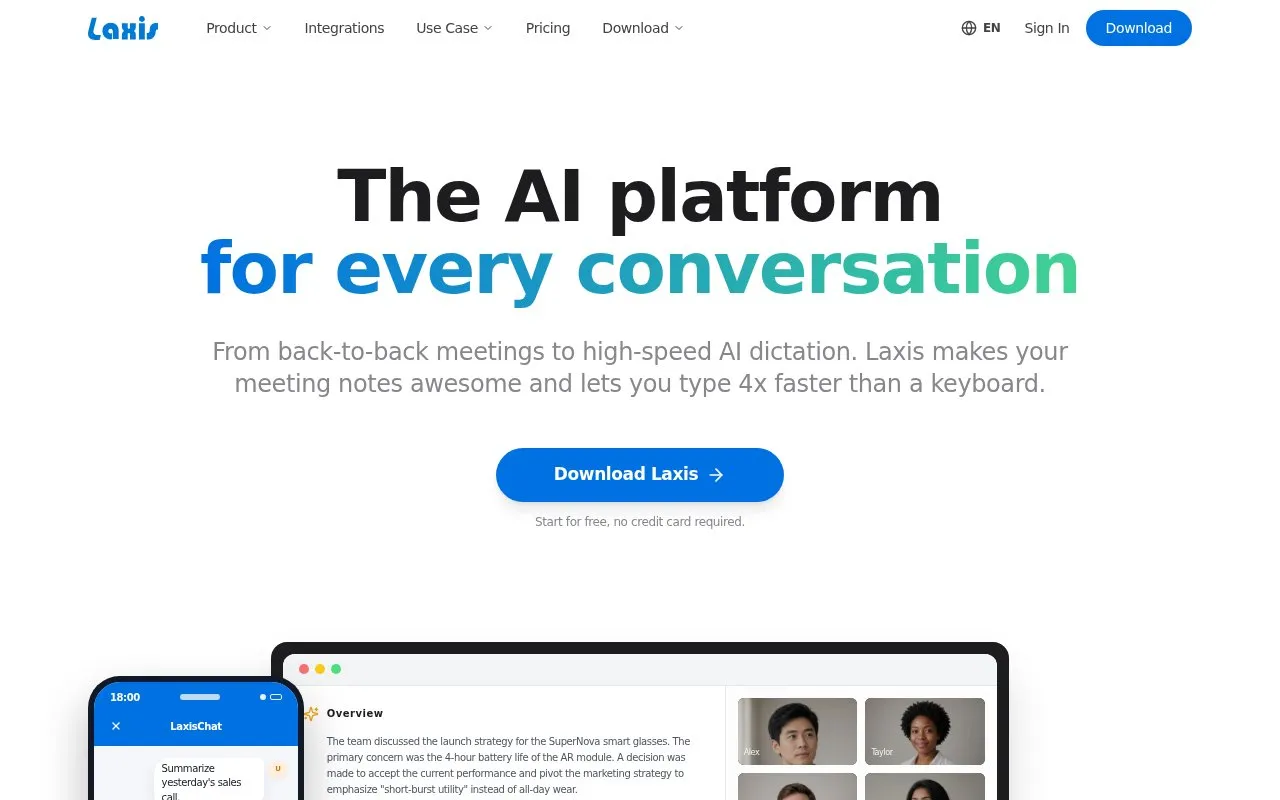 Laxis homepage screenshot