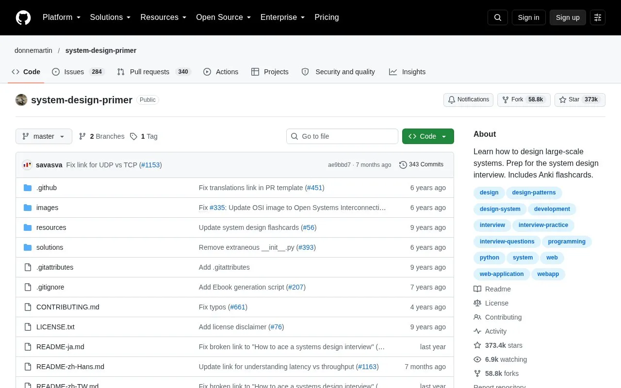 system-design-primer homepage screenshot