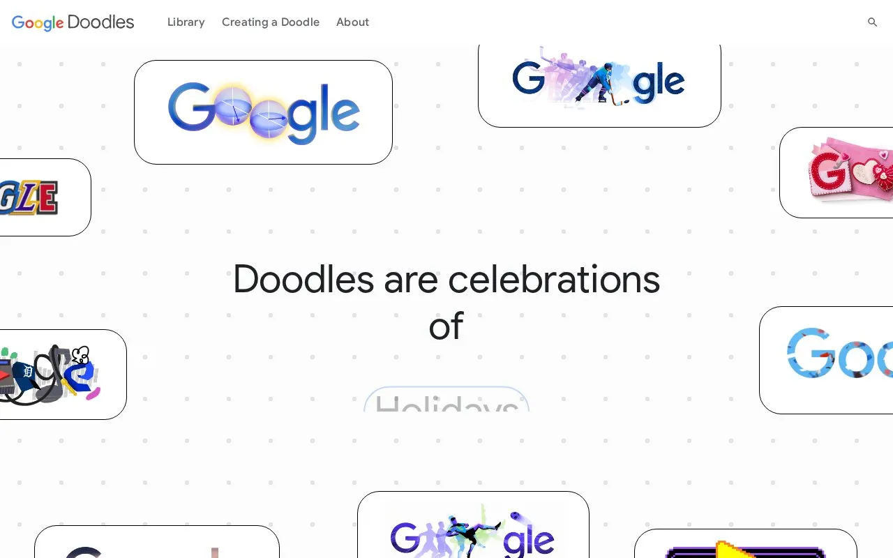 Google Doodles homepage screenshot