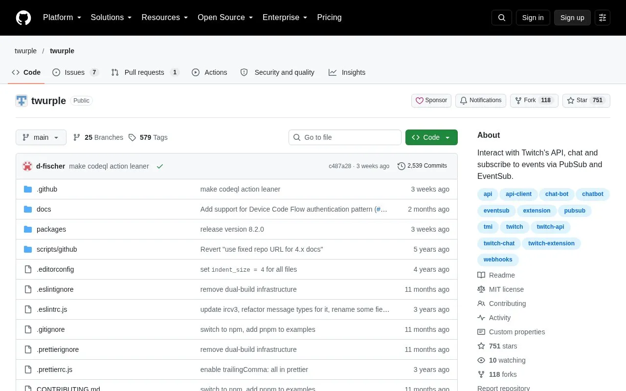 twurple homepage screenshot