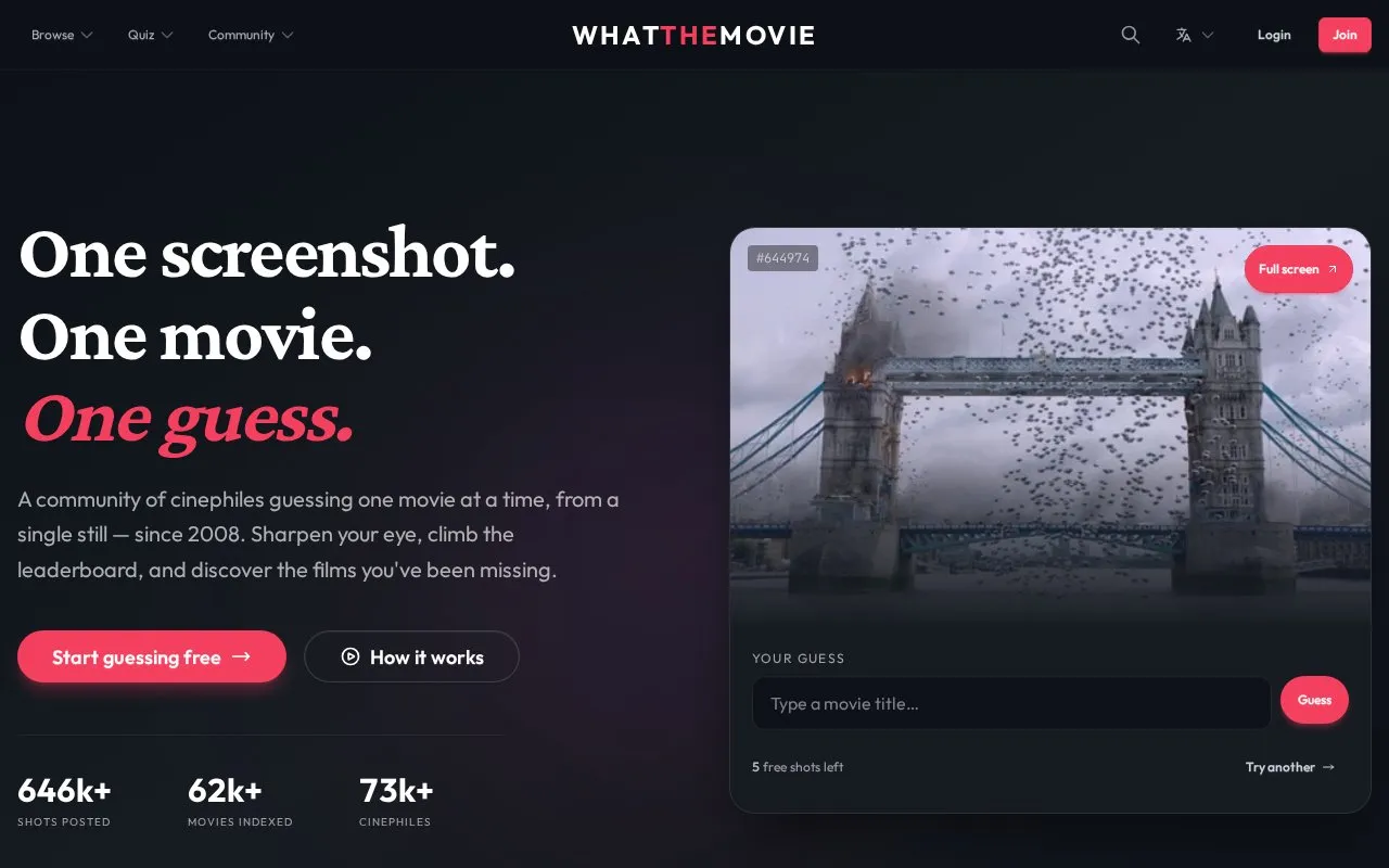 WTM homepage screenshot