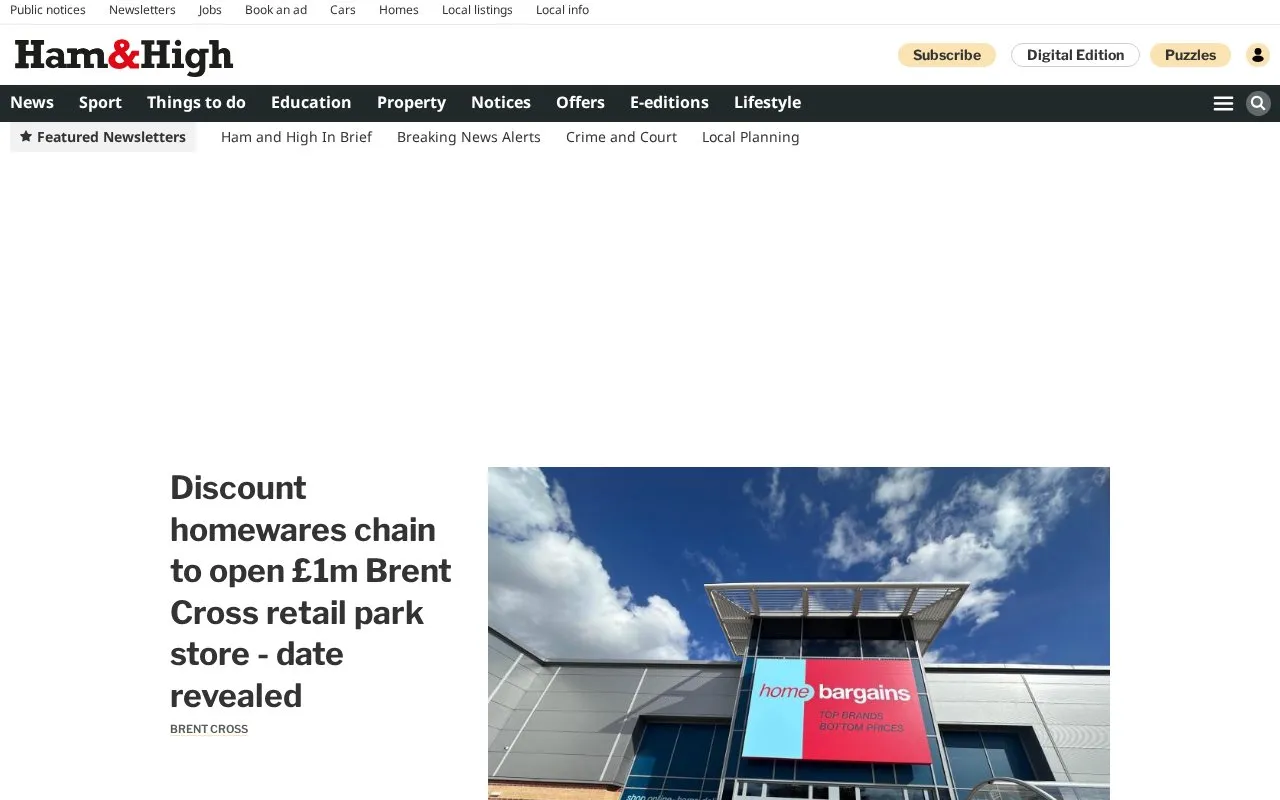 Hampstead and Highgate Express homepage screenshot
