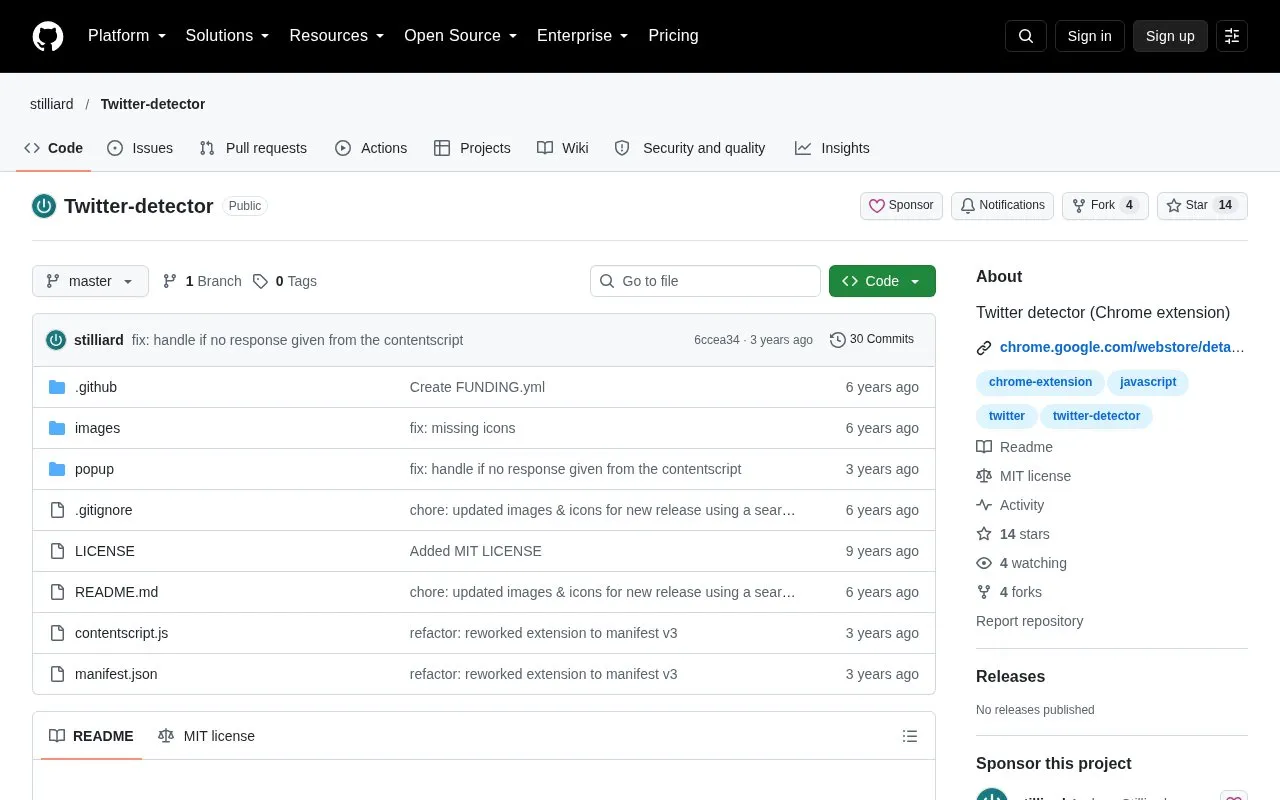 Twitter Detector homepage screenshot