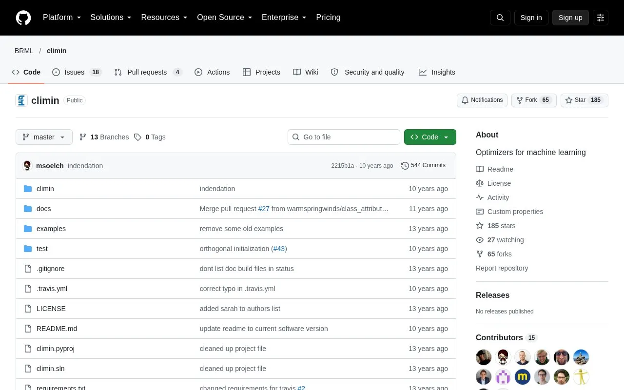 climin homepage screenshot