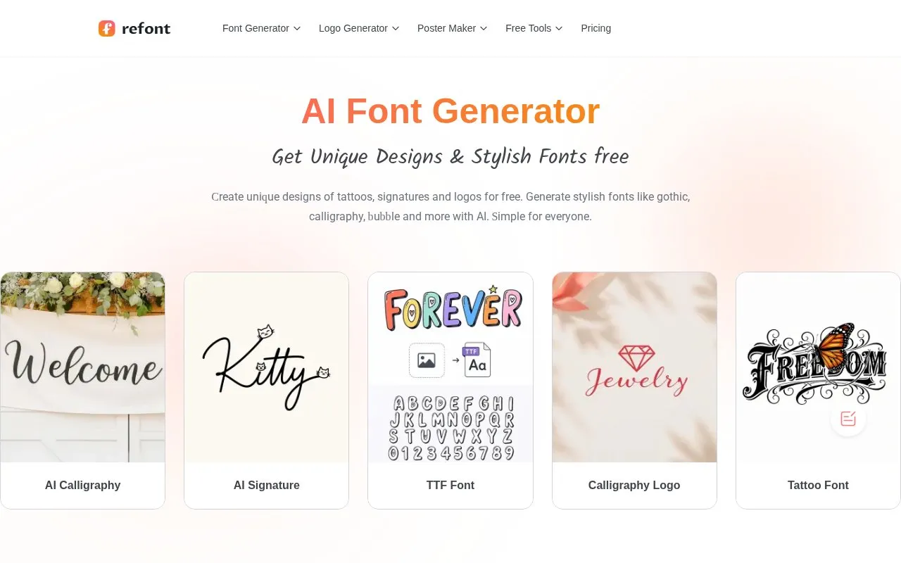 Refont homepage screenshot
