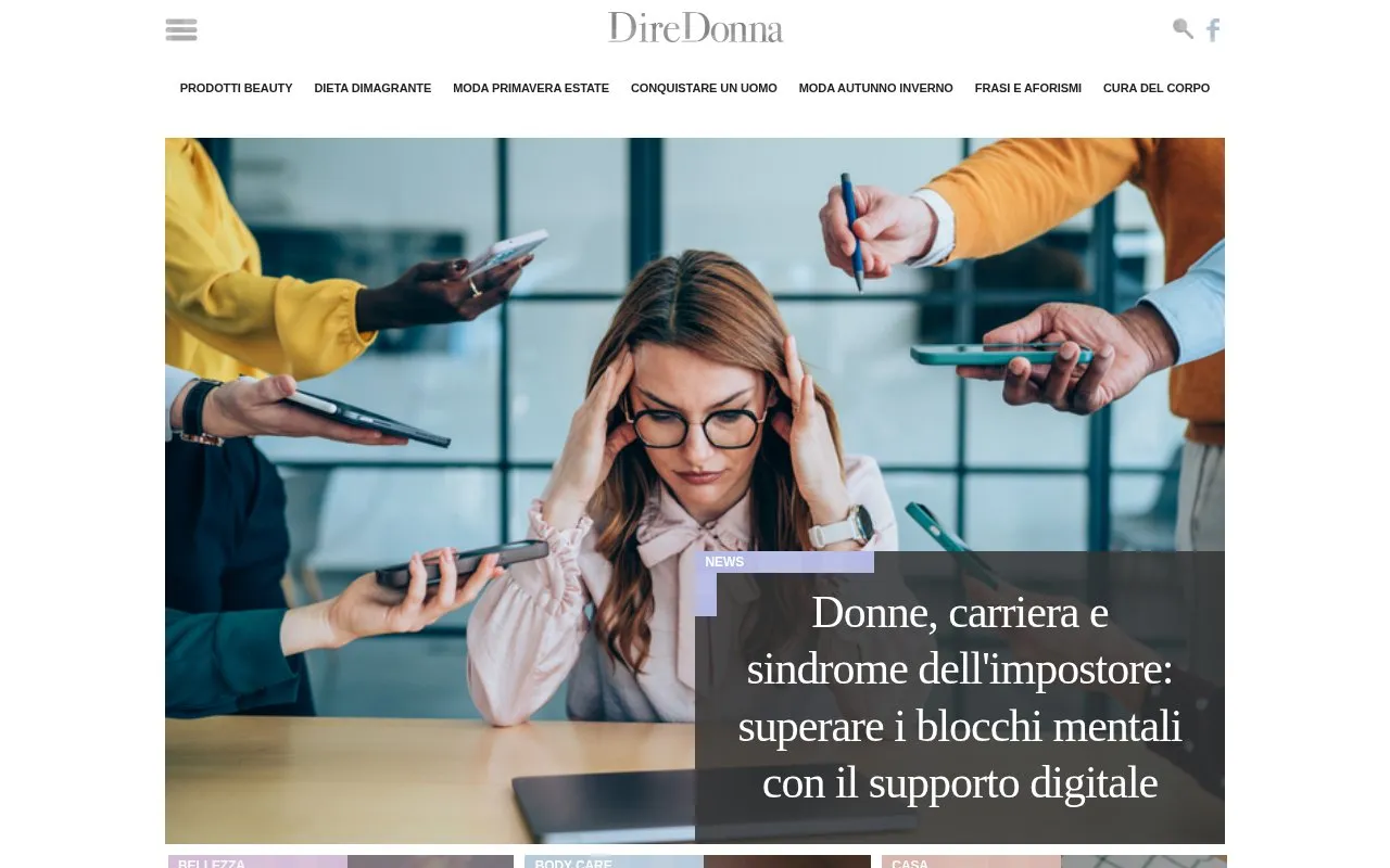 DireDonna homepage screenshot