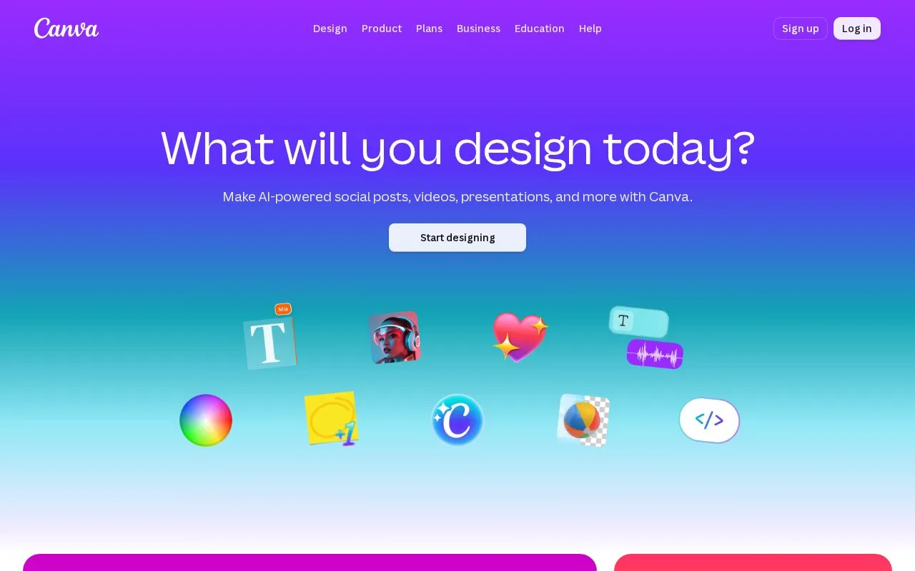 Canva homepage screenshot