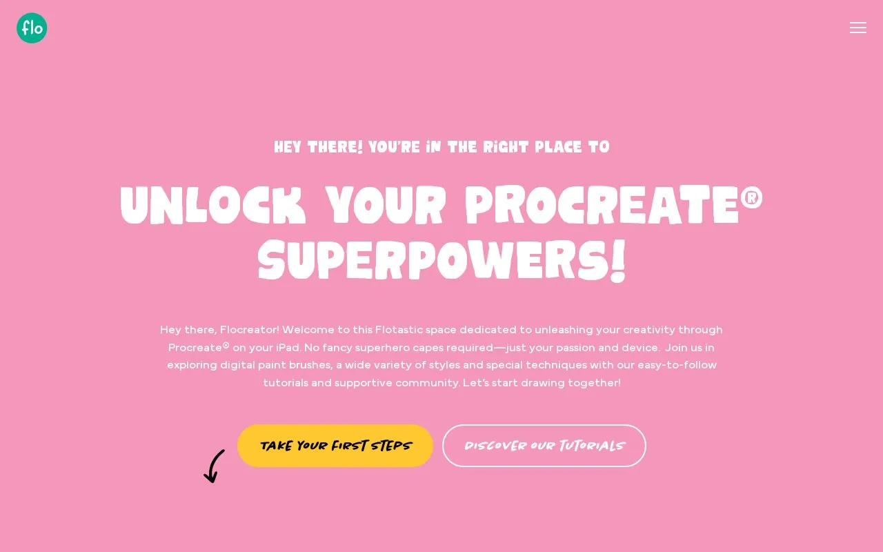 ArtWithFlo homepage screenshot