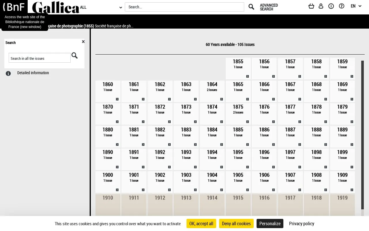 Bulletin de la Société française de photographie homepage screenshot