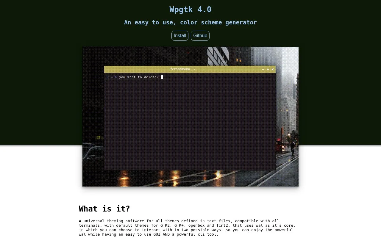 wpgtk homepage screenshot