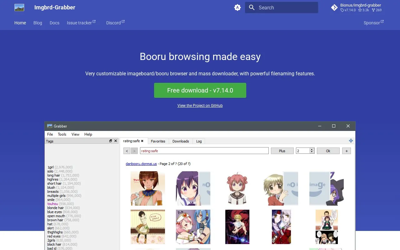imgbrd-grabber homepage screenshot