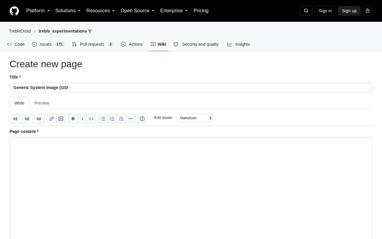 GSI List homepage screenshot