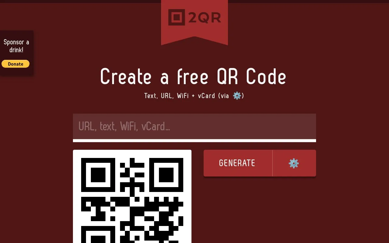 2QR homepage screenshot