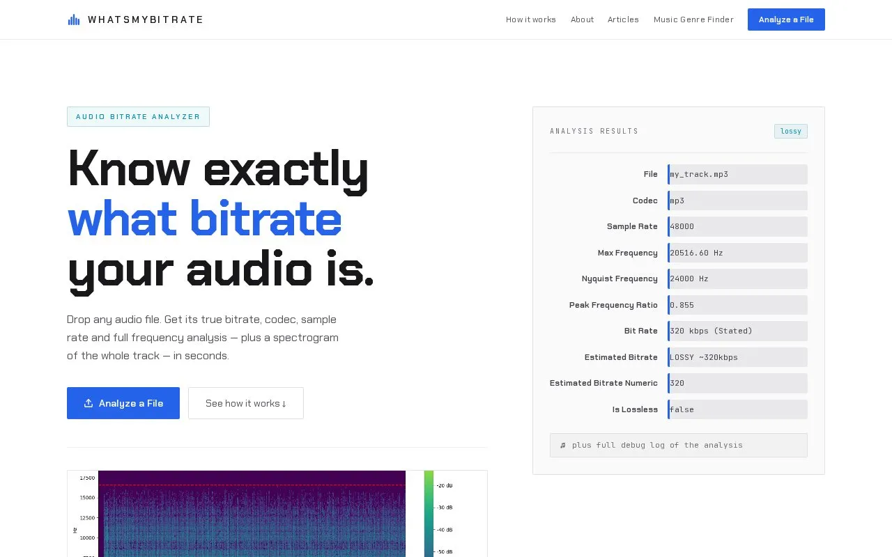 WhatsMyBitrate homepage screenshot