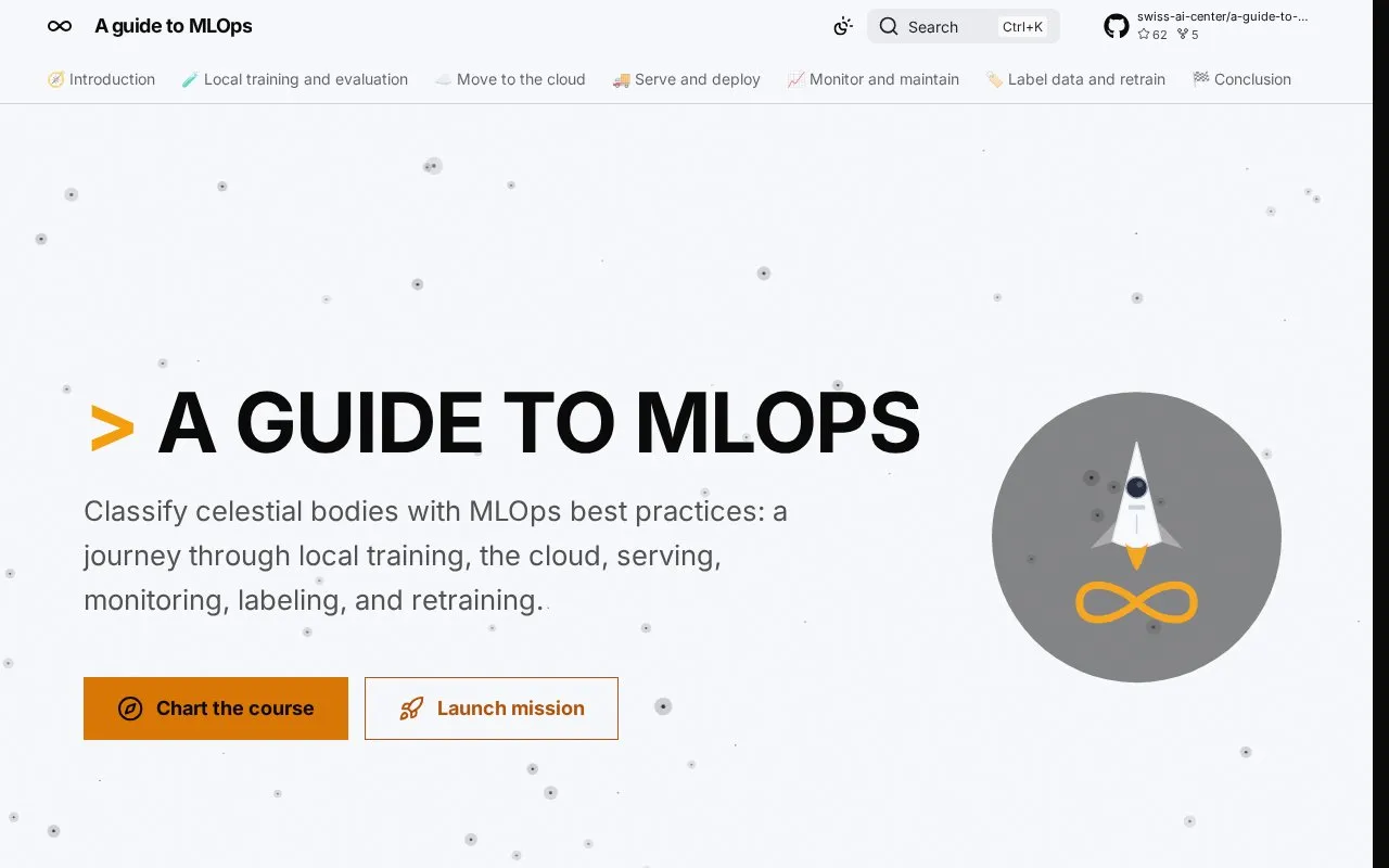 A guide to MLOps homepage screenshot