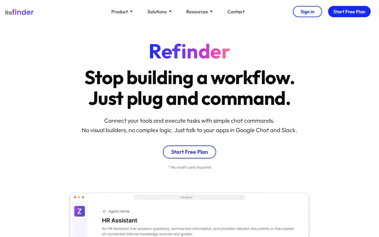 Refinder AI homepage screenshot