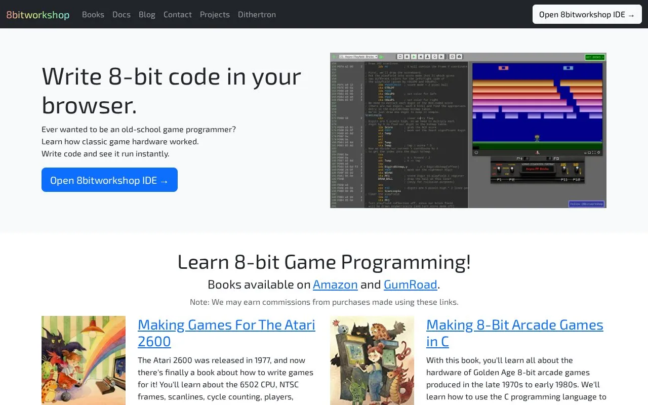 8bitworkshop homepage screenshot