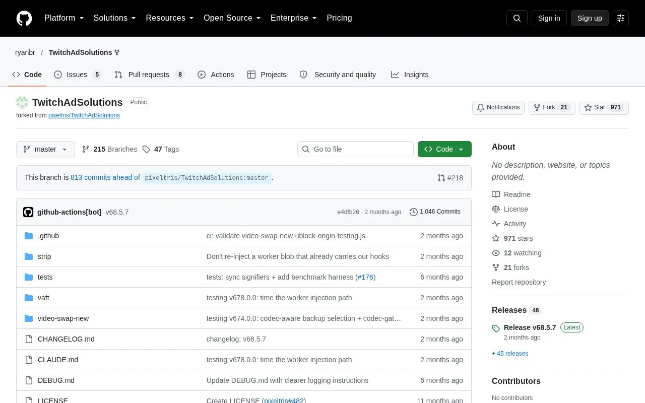 VAFT Script homepage screenshot