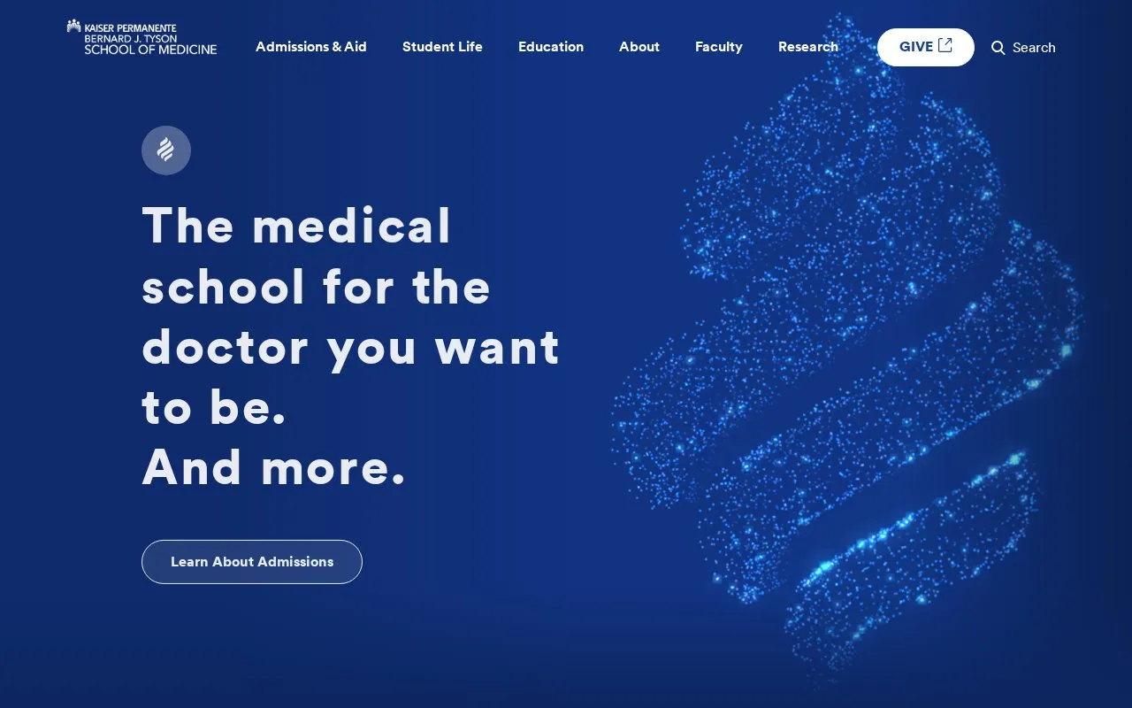 Kaiser Permanente Bernard J Tyson School of Medicine homepage screenshot