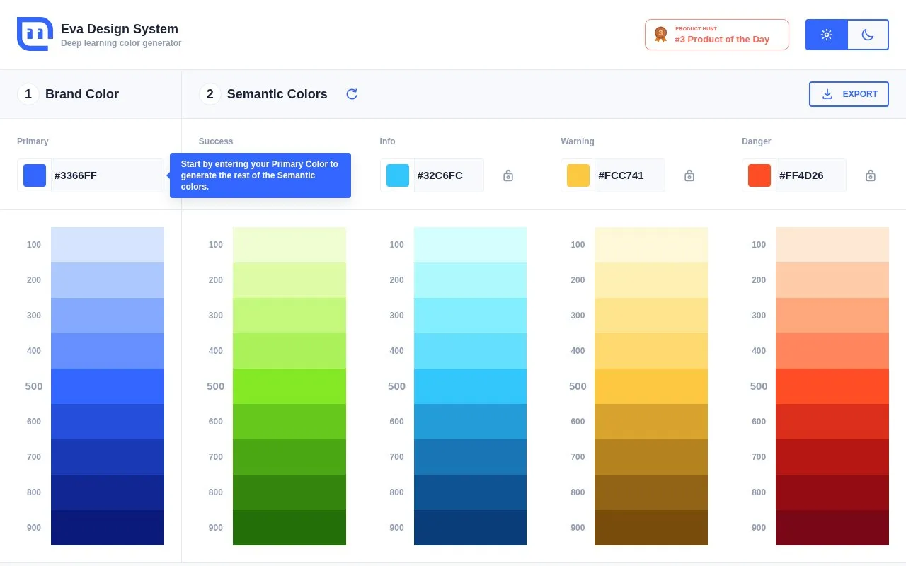 Eva Design System homepage screenshot
