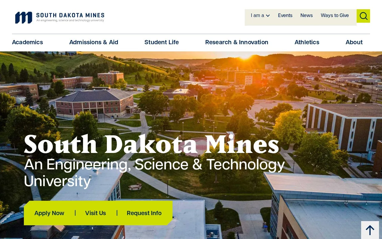 South Dakota School of Mines and Technology homepage screenshot