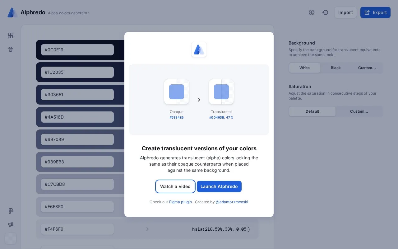 Alphredo homepage screenshot