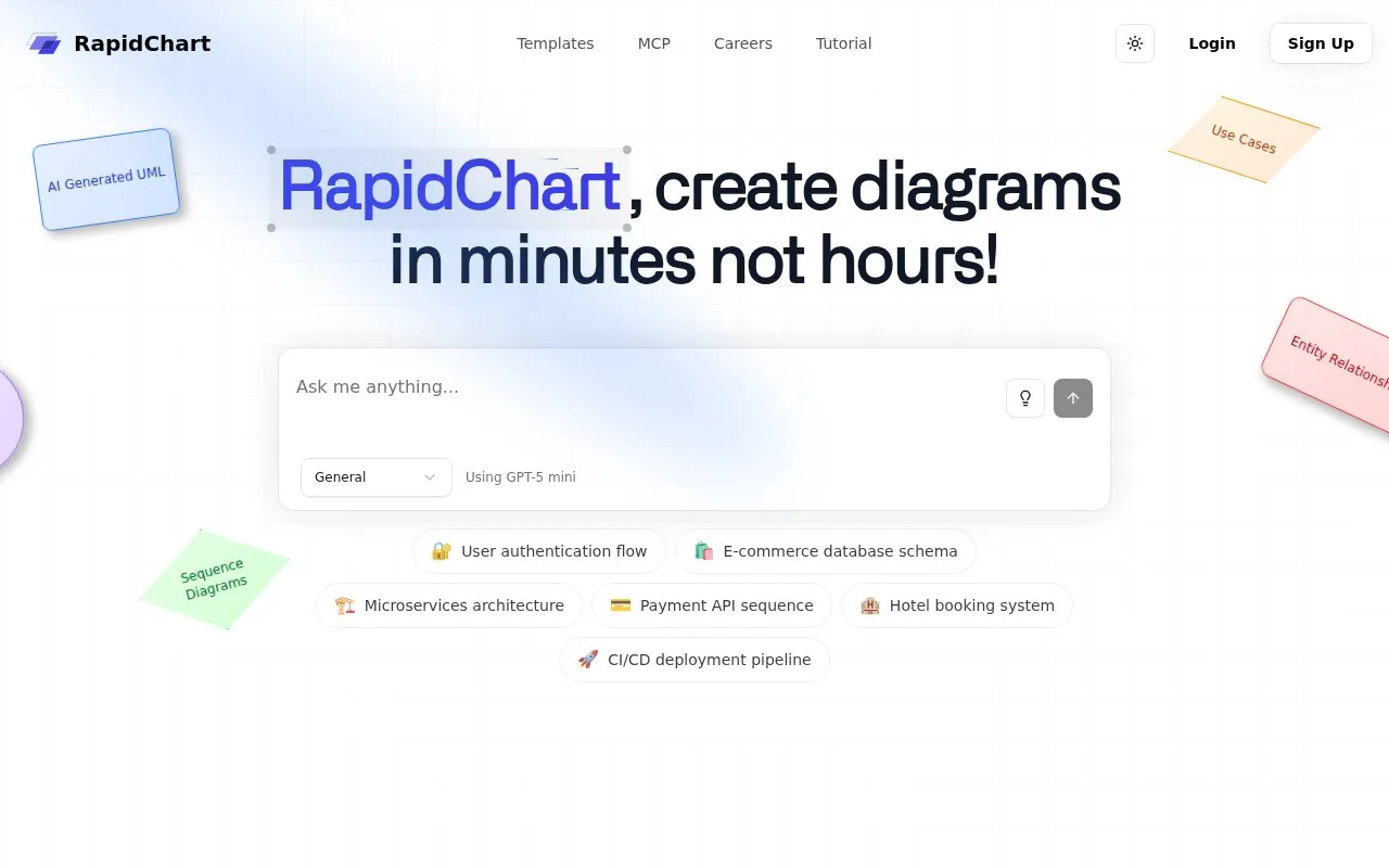 RapidChart homepage screenshot