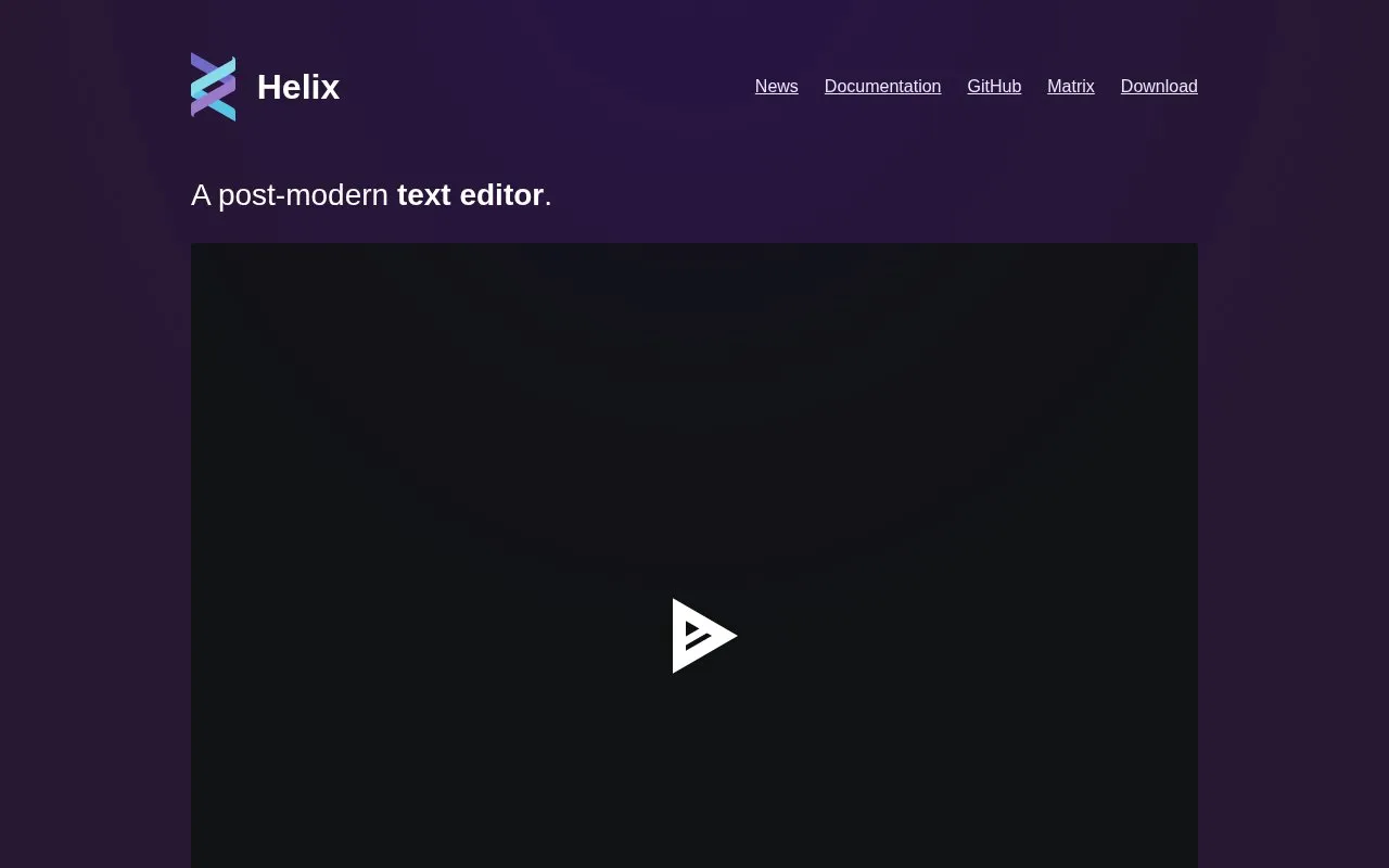 Helix homepage screenshot