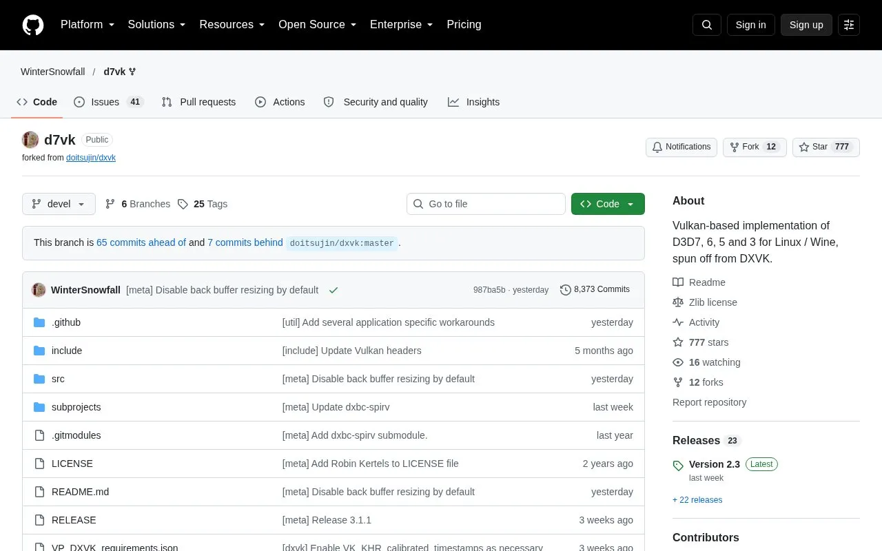 D7VK homepage screenshot
