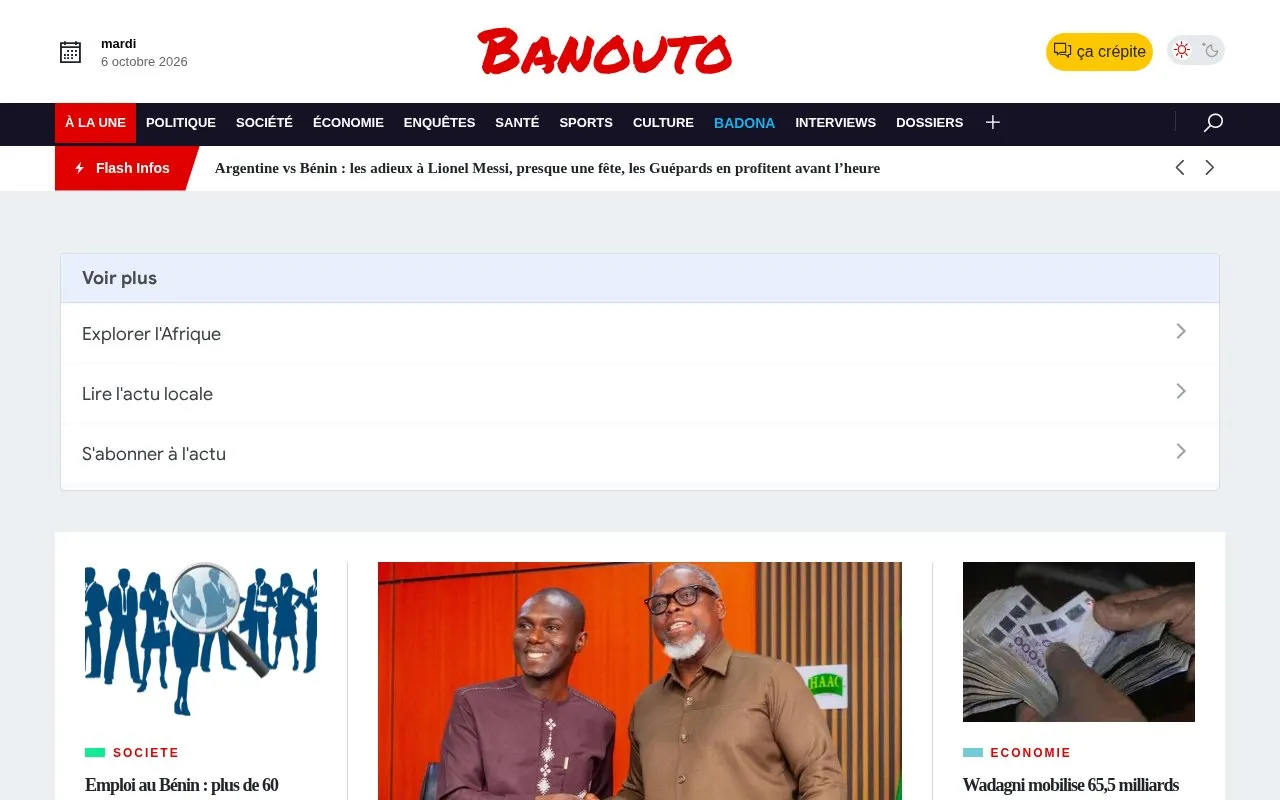 Banouto homepage screenshot