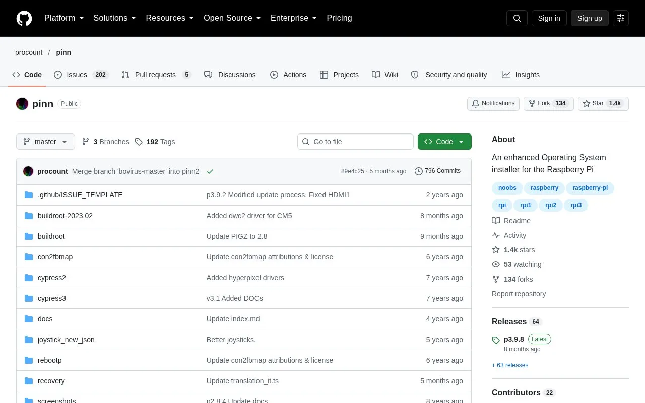 Pinn homepage screenshot