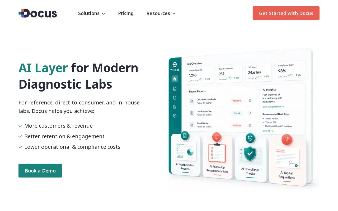 Docus homepage screenshot