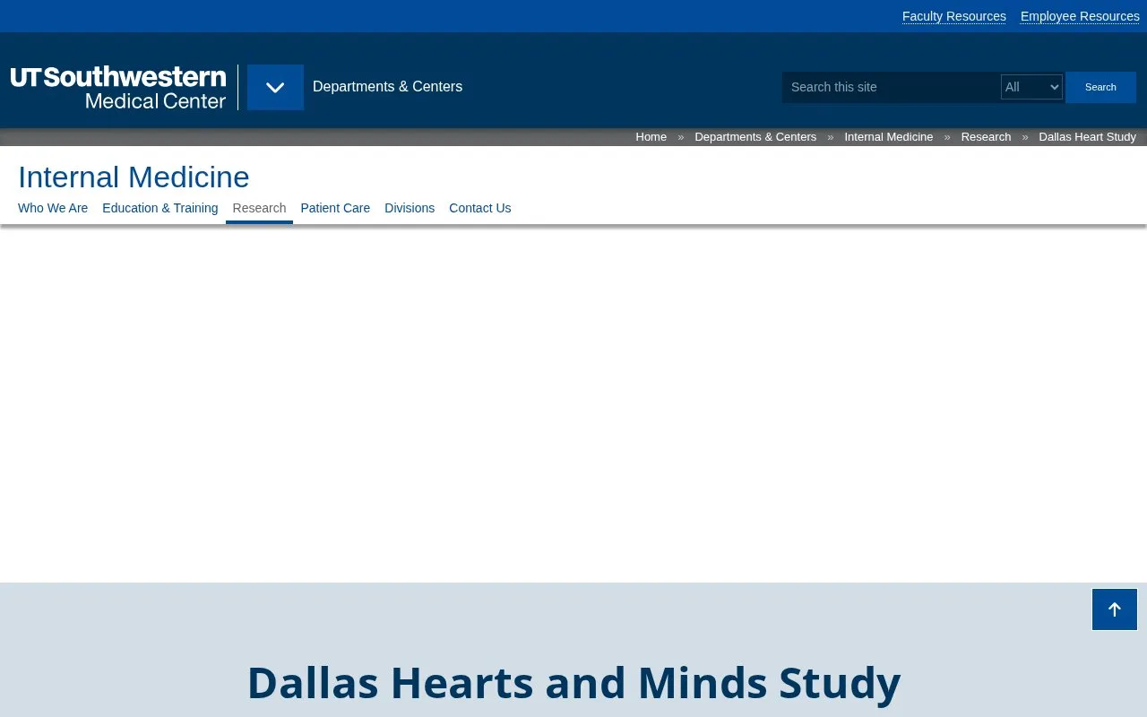 Dallas Heart Study homepage screenshot