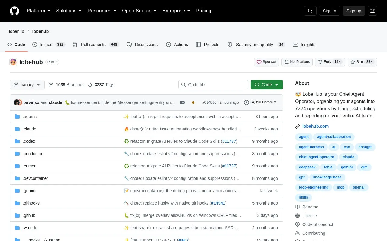 Lobe Chat homepage screenshot