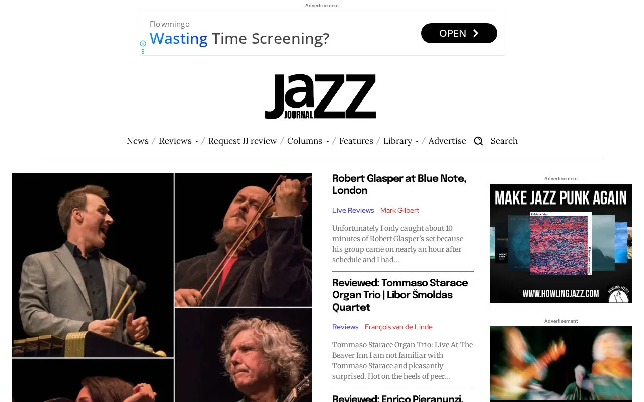 Jazz Journal homepage screenshot