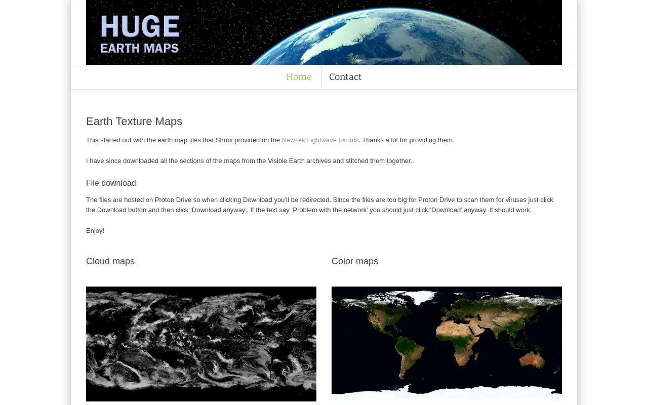 Huge Earth Maps homepage screenshot