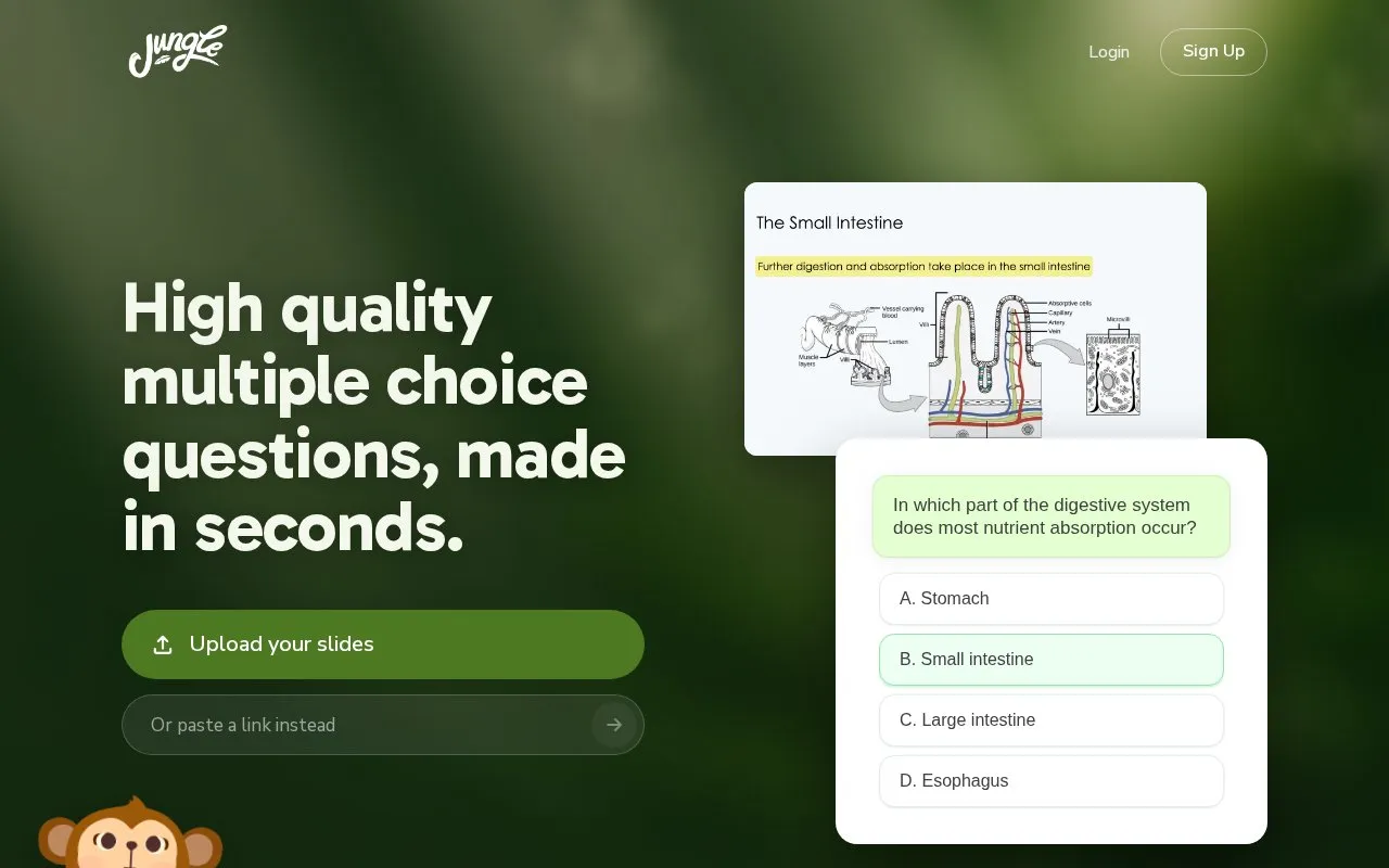 Jungle homepage screenshot