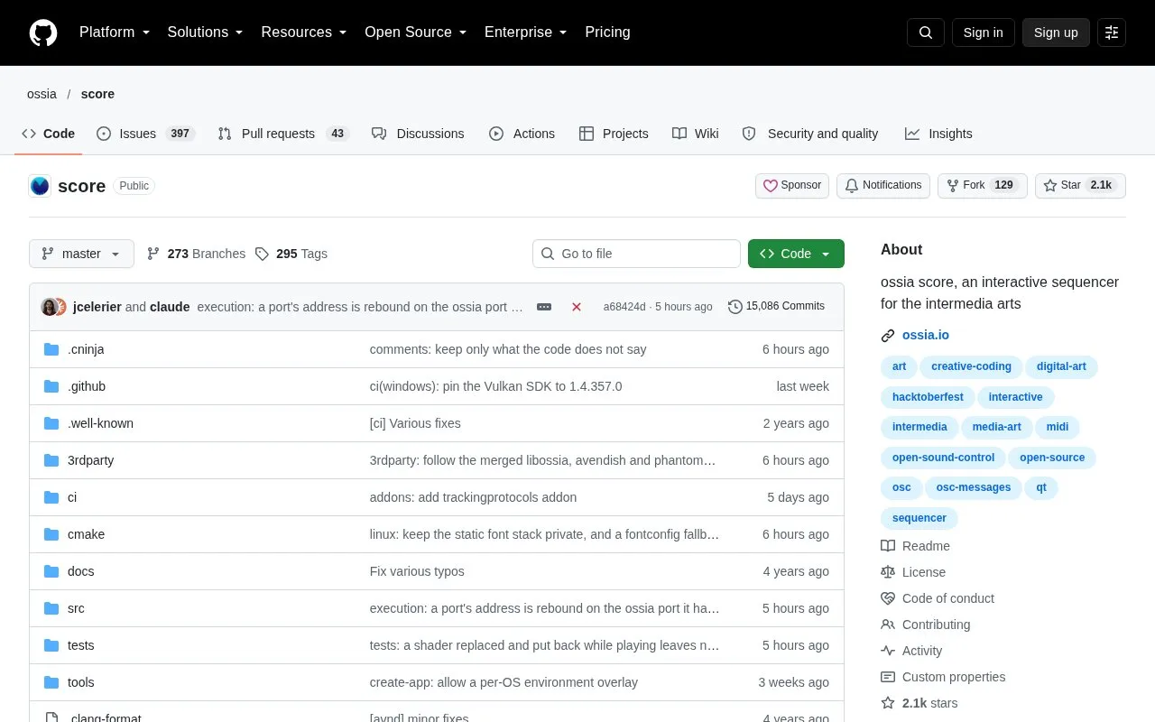 Score homepage screenshot
