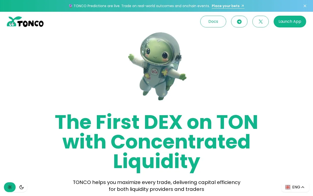 TONCO homepage screenshot