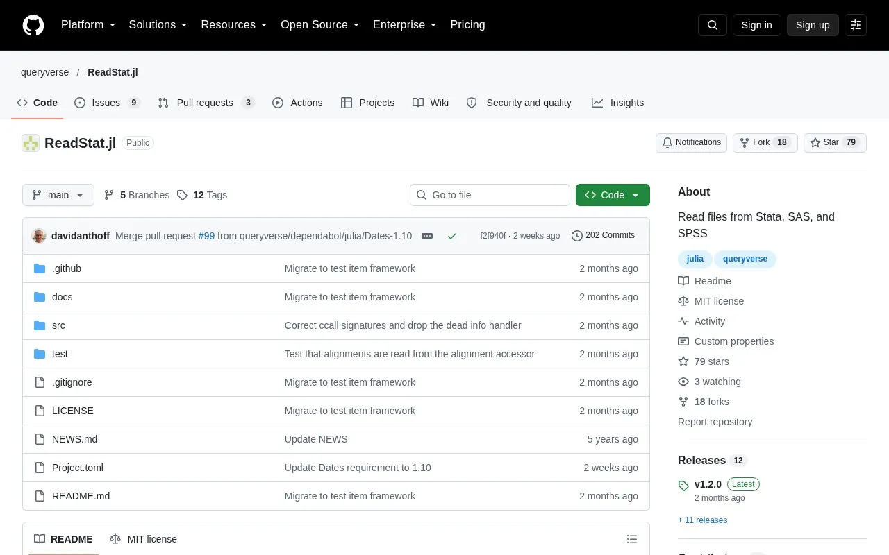 Data Read homepage screenshot